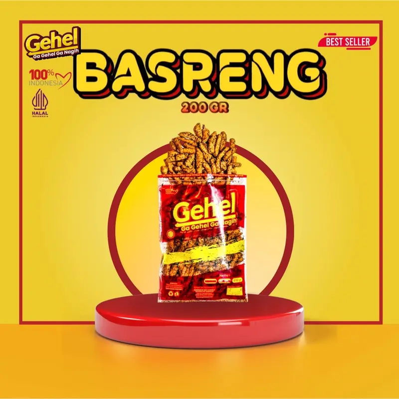 BASRENG GEHEL 200gr Varian Ori Jeruk/Pedas Biasa/Pedas Jeruk - Baso Goreng Food Instant Pedas Snack Keripik Jajanan 4