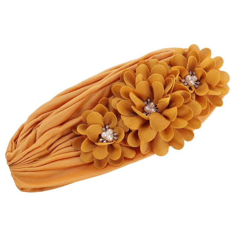 Product Introduction of Fashion Women Diamonds Flower Turban Cap Soild Color Muslim Headscarf Bonnet Inner Hijabs Arab Head Wraps Hat 22