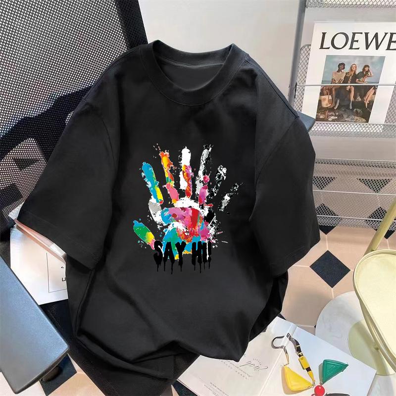 Product Introduction of Limited-Time Discount Youth Summer Short-Sleeved T-shirt Cartoon Print Half Sleeve Shirt Loose All-Matching round Neck T-shirt Clothing Women's Clothing 20