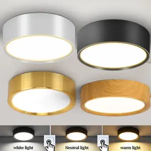 CANMEIJIA LED Lampu Downlight Plafon 3 Warna Lampu 5/10/15/25W Hemat Energi 220V Donlet Kamar Tidur Rumah Pencahayaan