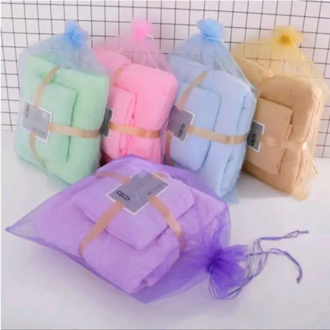 HANDUK SET 2IN1HANDUK MANDI DAN COTTON TOWEL IMPORT 2