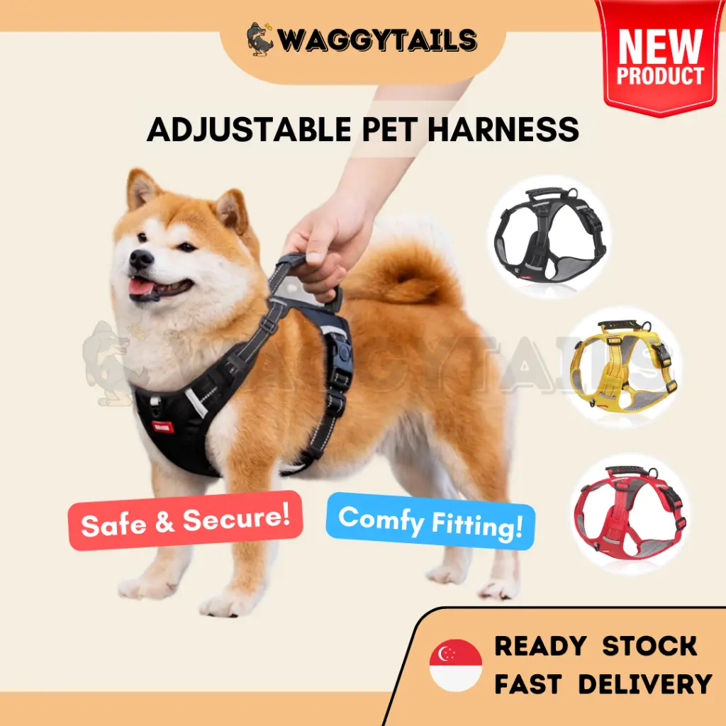 [SG] Adjustable Reflective Dog Harness for Small Medium Large Dogs