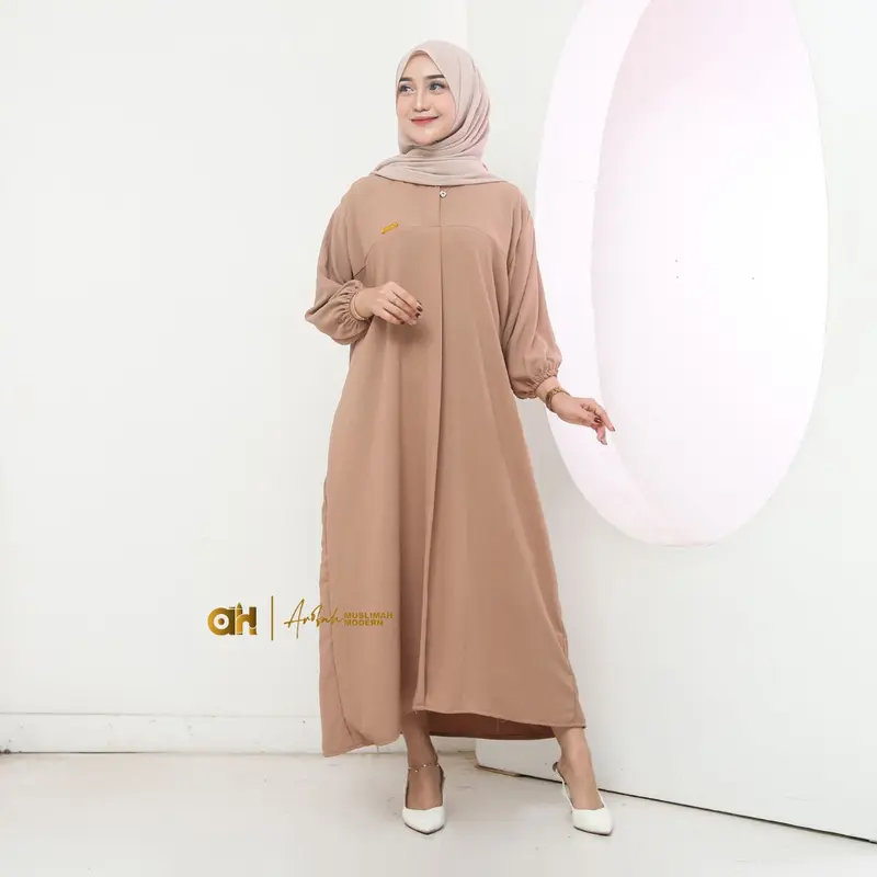 Gamis El Sira Dress Ld 130 cm Busui/ Gamis kekinian/ gamis midi dress crinkle/gamis 2024 terbaru/dress wanita kekinian/gamis baju wanita kekinian/outfit ke pantai 1