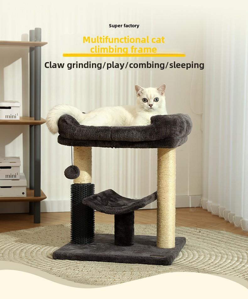 Product Introduction of Cat Climbing Frame Cat Nest Cat Tree Integrated Shelf Small Jumping Platform Scratching Pole Sisal Wear-Resistant Cat Climber Cat Toy 0