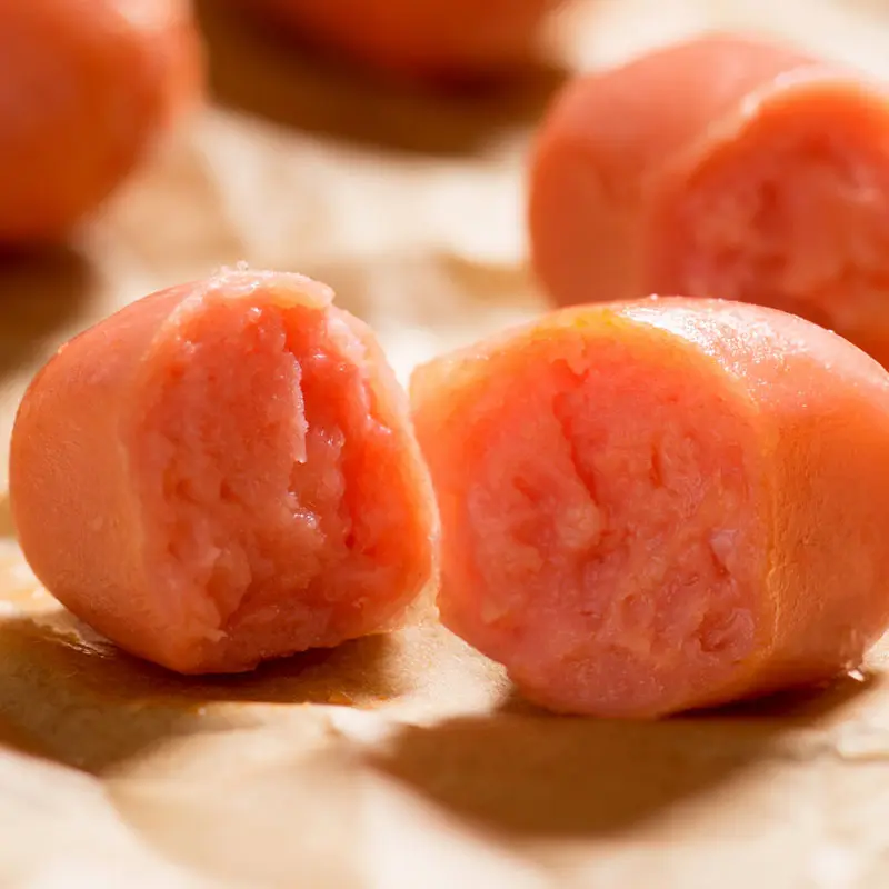 Xúc xích hun khói Gói 20g- Đồ ăn vặt Trung Quốc - Xúc xích ngô cay ăn liền, xúc xích ăn liền, XÚC XÍCH SƯỜN NON MINI 2 VIÊN 7