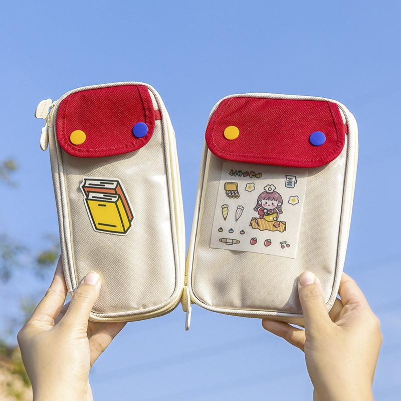 Túi bút vải 4 ngăn to tiện dụng vải Canvas mặt trong suốt, hộp bút TB05 đa dạng cỡ, đựng bút, đồ trang điểm, dụng cụ học tập cỡ lớn