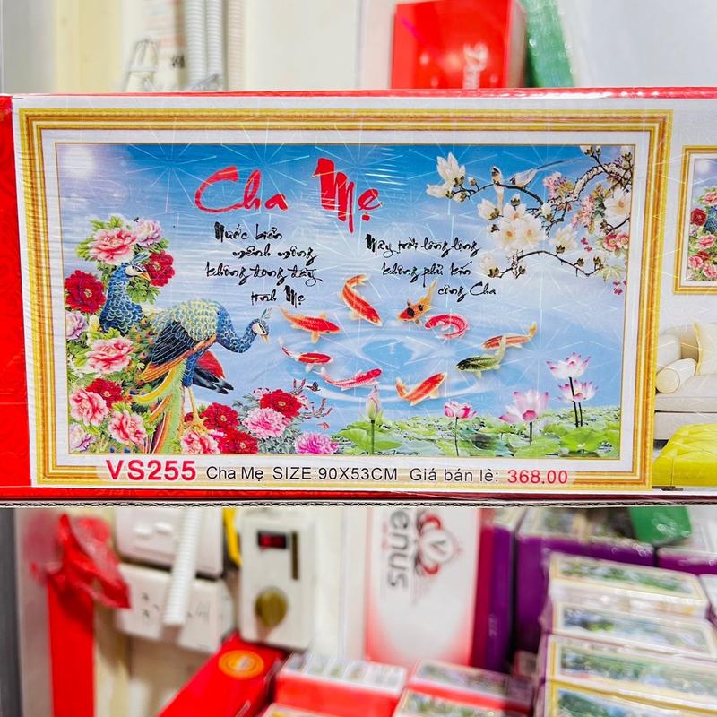 Tranh Đính Đá/Tranh Thêu Cha Mẹ Chưa Đính Vs255(90*53),Lv3384(90*53)