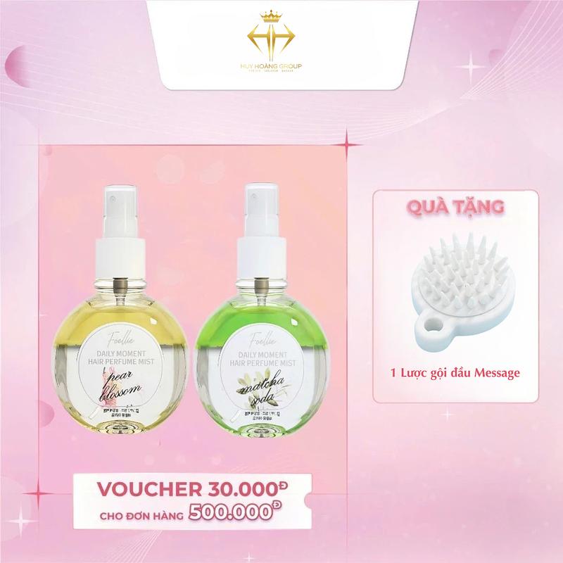 Tinh Dầu Nước Hoa Foellie Xịt Thơm Dưỡng Tóc Nữ Inner Perfume Daily Hair Perfume List 100ml Cosmetic