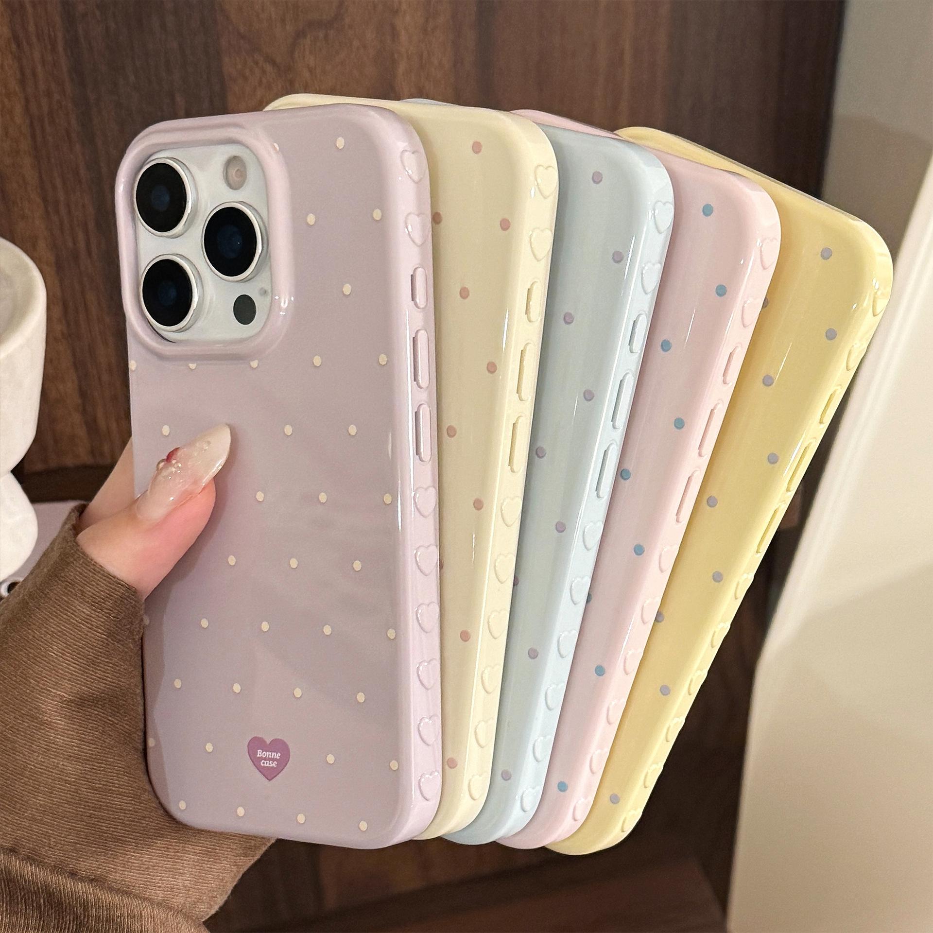 Phone case, suitable for Apple 16, iPhone 17, color block design, simple polka dot design, compatibl