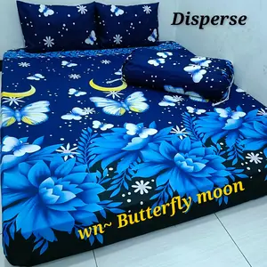 SEPRAI HOME MADE BEST SELLER MOTIF KUPU SUDAH SET DENGAN SARUNG BANTAL DAN SARUNG GULING CREAM BISA DI CUCI uk 120 160 180 200