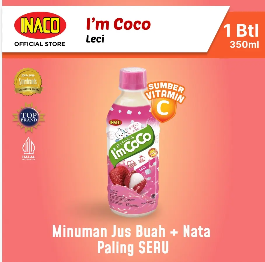 INACO I'm Coco minuman buah dengan Nata de Coco 350ml Juice Jus