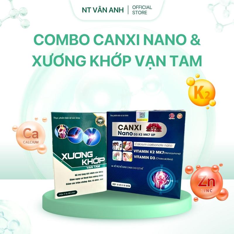 Combo Viên Uống Canxi và Xương Khớp Vạn Tam - Hỗ Trợ Bổ Xương Khớp Thoái Hoá Đau Nhức Mỏi Tê Bì - Nhà Thuốc Vân Anh TB