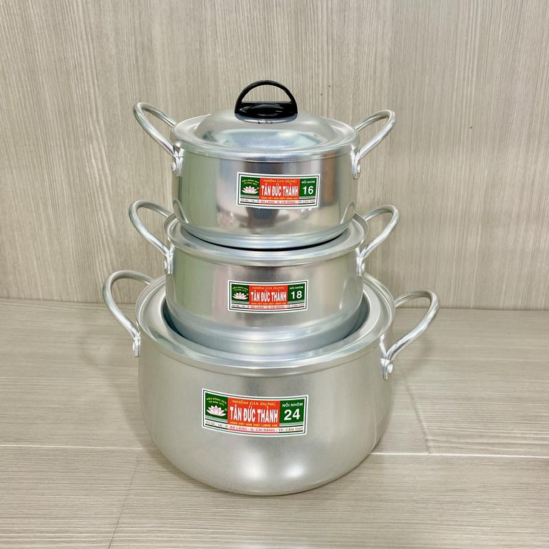   Tân Đức Thành   Bộ nồi nhôm Nhật dầy dặn bộchảonồi 3món 