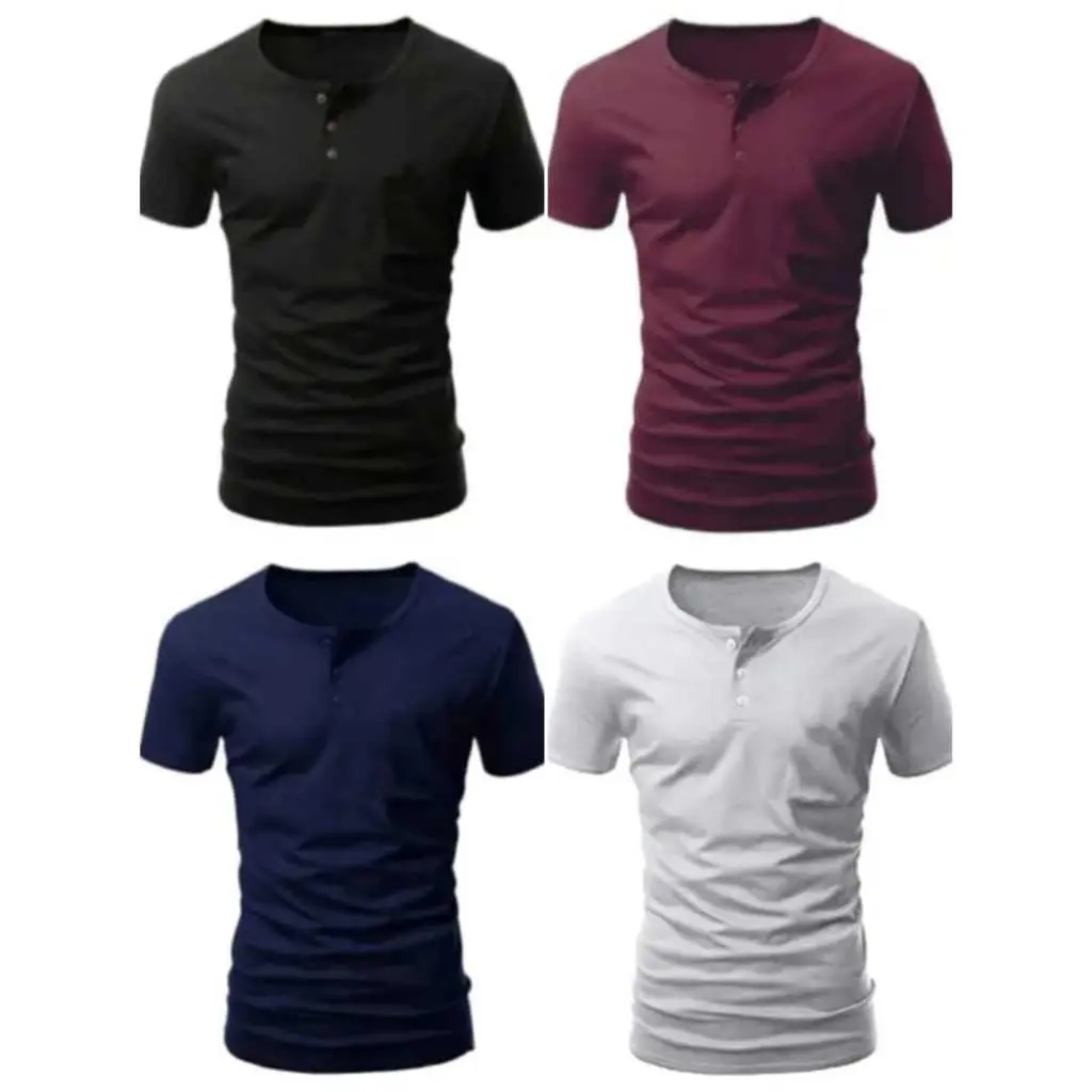 PAKET HEMAT 4PCS KAOS KANCING PENDEK POLOS/KAOS DISTRO TERLARIS/BAJU PRIA TERBARU