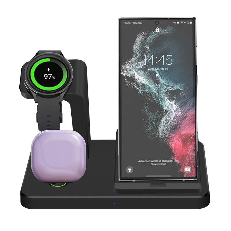 3 In 1 Desktop Charging Station, Multifunctional USB Fast Charging Stand, Suitable for Samsung Galaxy Phone Watch Type-C Interface Devices 6