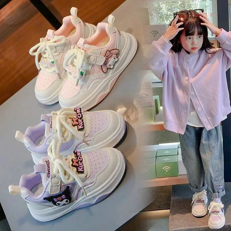 Giày thể thao 2 màu hình gấu KUROMI phiên bản mới + JINTU đế mềm, dây rút  cho bé trai và gái mã AM113 6