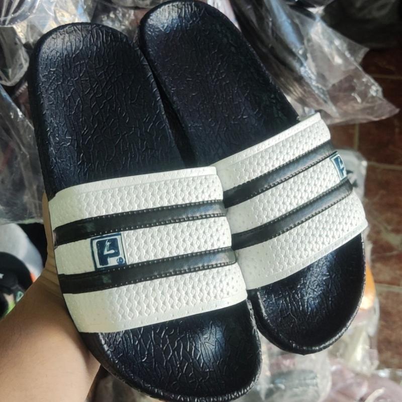 Dép mã lai số 7 huyền thoại, quai ngang, sọc đen trắng Slipper DéP Nam Đồng Cao Su