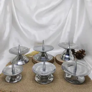 Tempat lilin logam silver kode TL 01 - TL 06 Candle Candle
