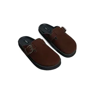 Vixzy Sandal Platform Wanita Model Terbaru Tinggi 3cm Jait Sole Empuk - Alea Coklat M.B Shoes Sendal