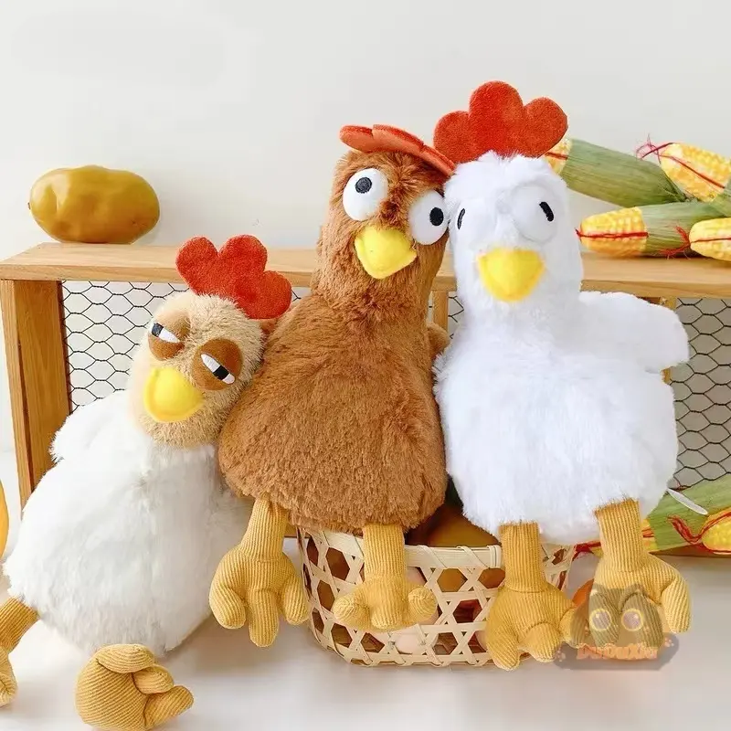 Plush Cute Chicken Keychain Cartoon Fur Adorable Girls Bag Charm Cotton Filling Creative Fun Doll