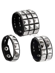 Pulsera de cuero unisex estilo punk con tachuelas, brazalete de estilo gótico rock con punta, accesorio para fiesta de Halloween, idea para regalo de cumpleaños