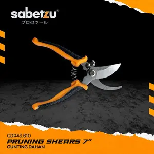 Sabetzu Gunting Potong Dahan Ranting Buah Bunga Kebun Tanaman Pruning Shear 7" - Garden Shears Gunting Dahan Stek - Gunting Perkebunan - Gunting Ranting Heavy Duty - Gunting Crafter All in One Multi Purposred Shear - Gunting Pagar Tanaman