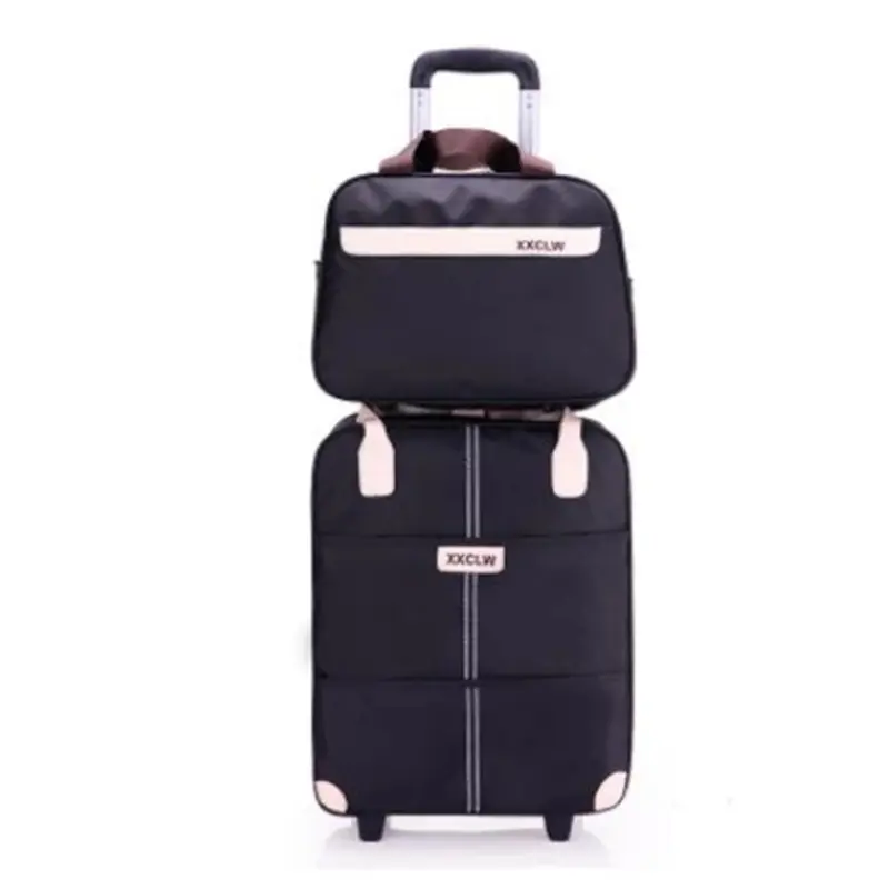 Vali du lịch 20inch CÓ BÁNH XE TAY KÉO  tặng kèm túi xách XXCLW - vali kéo 20inch Kem 8