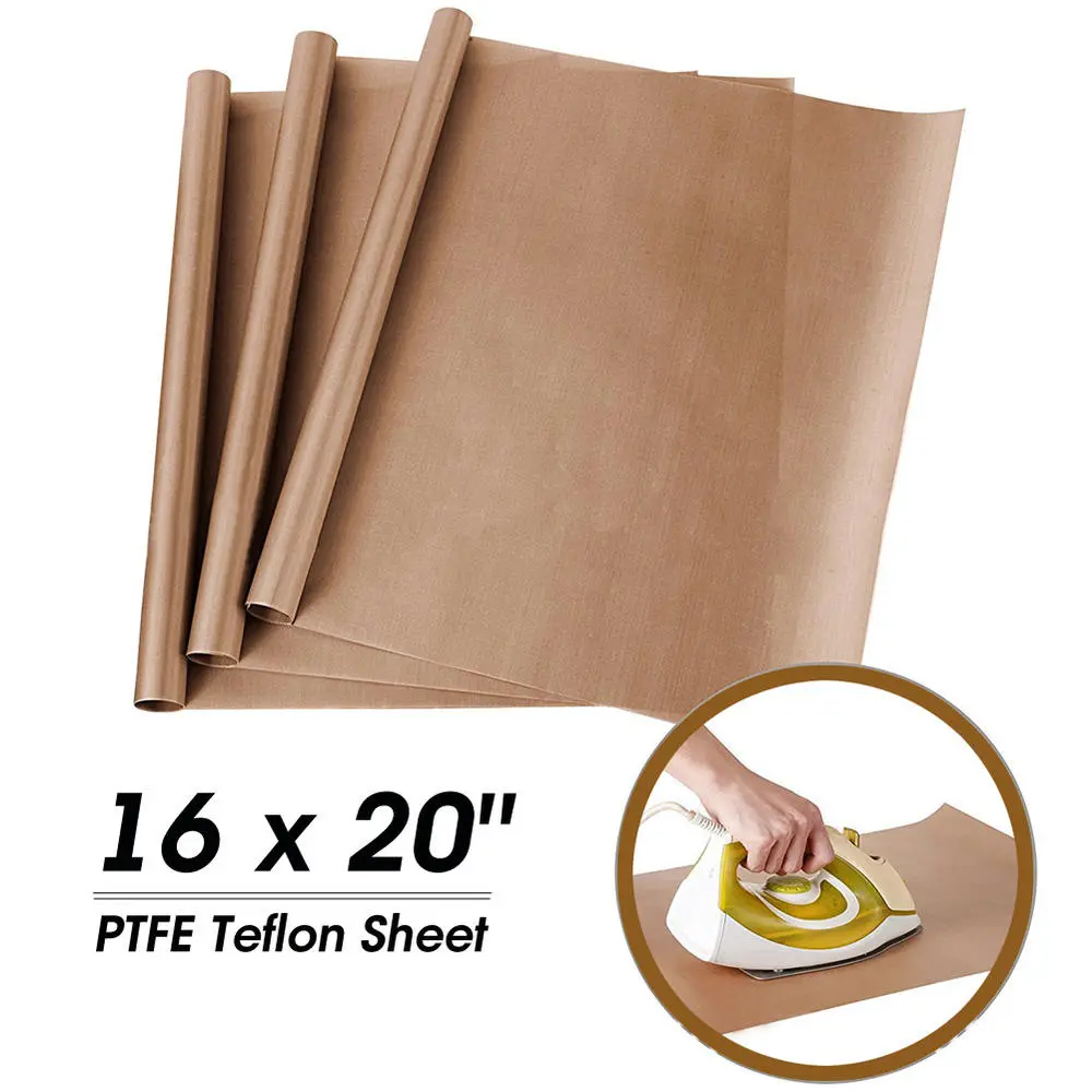 Tấm PTFE Teflon 3 gói, giấy chuyển ép nhiệt bền 16x20 ", chịu nhiệt, tấm chống dính chất lượng cao cho đồ thủ công tự làm