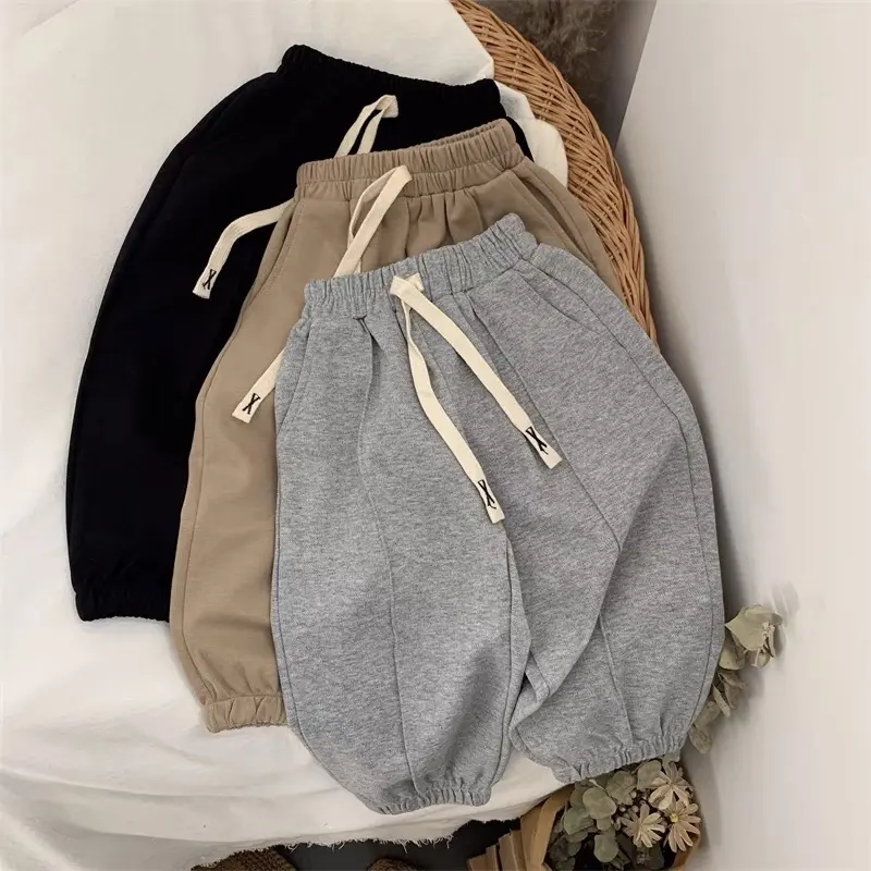 Quần nỉ bông cho bé dáng bomber Dây X 2024  ( Nỉ Cotton hàng cao cấp , Dày dặn )