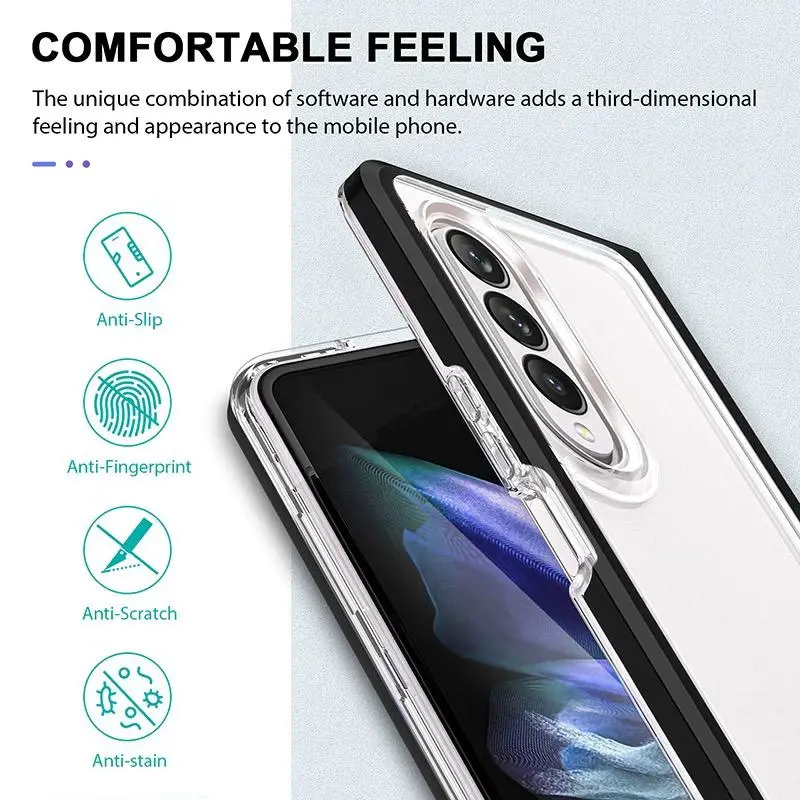FUZE LIST SOFT CASE SAM GALAXY Z FOLD 5 FOLD 4 FOLD 3 5G CASE BUMPER TRANSPARANT LIST ANTI SCRATCH Model Terkini Acrylic Casing Layar