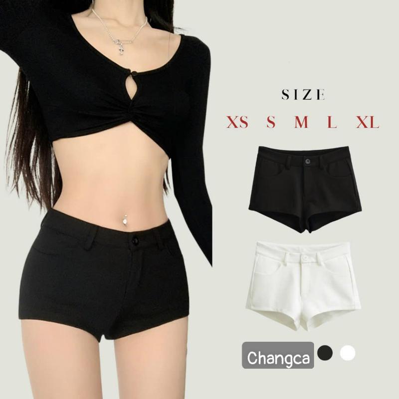  Quần Short Nữ Cạp Trễ Quần Đùi Nữ Cạp Trễ Quần Đùi Siêu Ngắn Co Giãn 4 Chiều Chất Quần Đùi Cạp Thấp Vải Umi Hàn 4 Túi Mặc Ở Nhà Đi Biển Gym Thể Thao Women quan om body quân  shortnữ quan ngan nu 