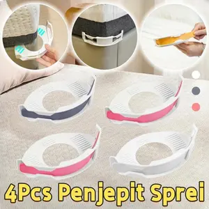 4Pcs Penjepit Sprei / Bed Sheet Corner Tightener Clips / Invisible Sheet Bed Cover Fixe / Klip Anti Geser Untuk