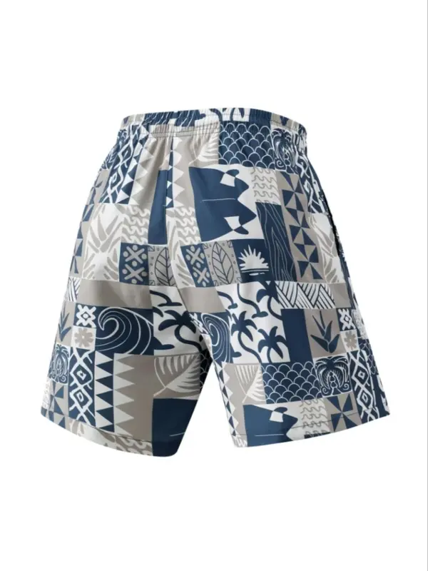Men's All Over Print Drawstring Waist Shorts, Casual Comfy Breathable Shorts for Summer, Men's Bottoms for Daily Wear 1