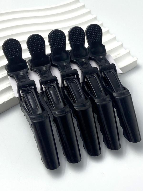 5pcs/set Women's Alligator Hair Clip, Solid Color Salon Hair Clips, Plastic Hair Clips, Daily Hairstyle for Hair Dyeing and Divisions, Barrettes 2