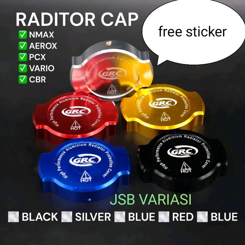 PREMIUM RADIATOR CAP IMPOR TUTUP RADIATOR GRC ARM FULL CNC BISA UNTUK SEGALA JENIS - JSB VARIASI