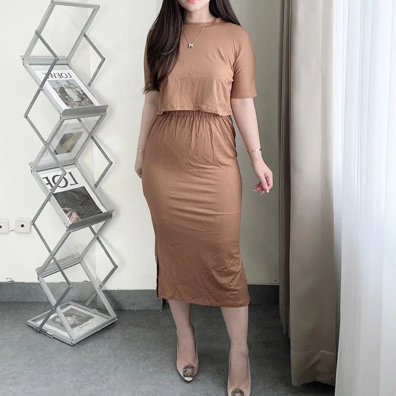 Yoonah Set | One Set Skirt | Setelan Wanita Rok Belah Samping | Maimon Grosir Baju Fit 8