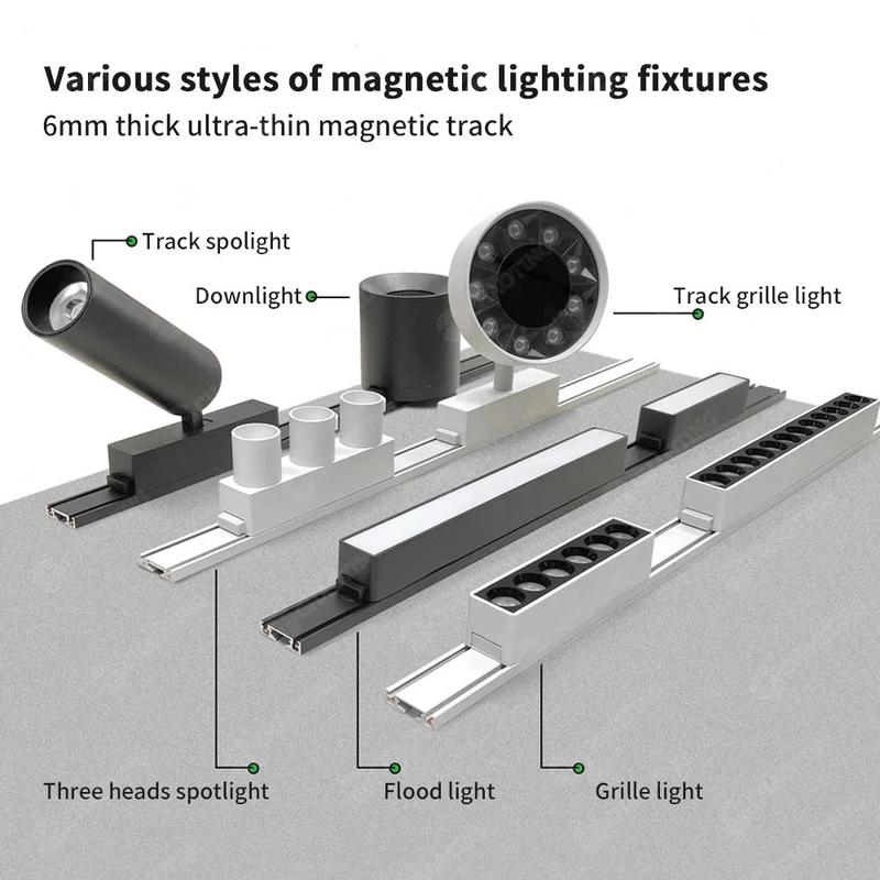 Bộ đèn led ray nam châm siêu mỏng gắn nổi, led tán quang, tiêu điểm, rọi nam châm gắn nổi siêu mỏng 48v siêu bền bảo hành 24 tháng