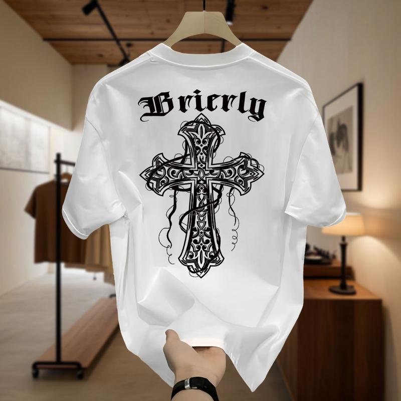 Product Introduction of American Freestyle Cross T-Shirt Men's Short Sleeves Trend Loose Plus Size Couple Oversize Top Unisex 4