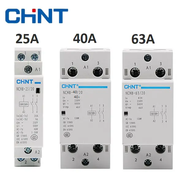 Khởi động từ contactor CHINT 2P 220V NCH8 25A 40A 63A công tắc tơ HÀNG CHÍNH HÃNG BẢO HÀNH UY TÍN 1 ĐỔI 1 khởi động từ 1 pha