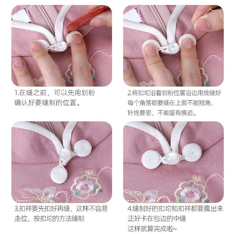 Nút Ếch Sườn Xám, Thiết Kế Guanyue Màu Đỏ, Nút Ngọc Trai, Lõi Hương, Phong Cách Trung Quốc, Nút Dệt Tay, Đồ Trang Trí Cổ Điển Cho Quần Áo Hán Phục Cho Nữ, Phụ Kiện Hàng Đầu 2