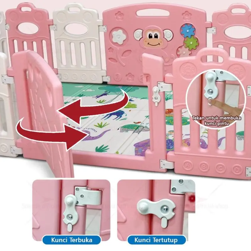 TOYSBAR Pagar Mainan Anak Pagar UK. S/M Motif Monyet  M1205 Bayi 5