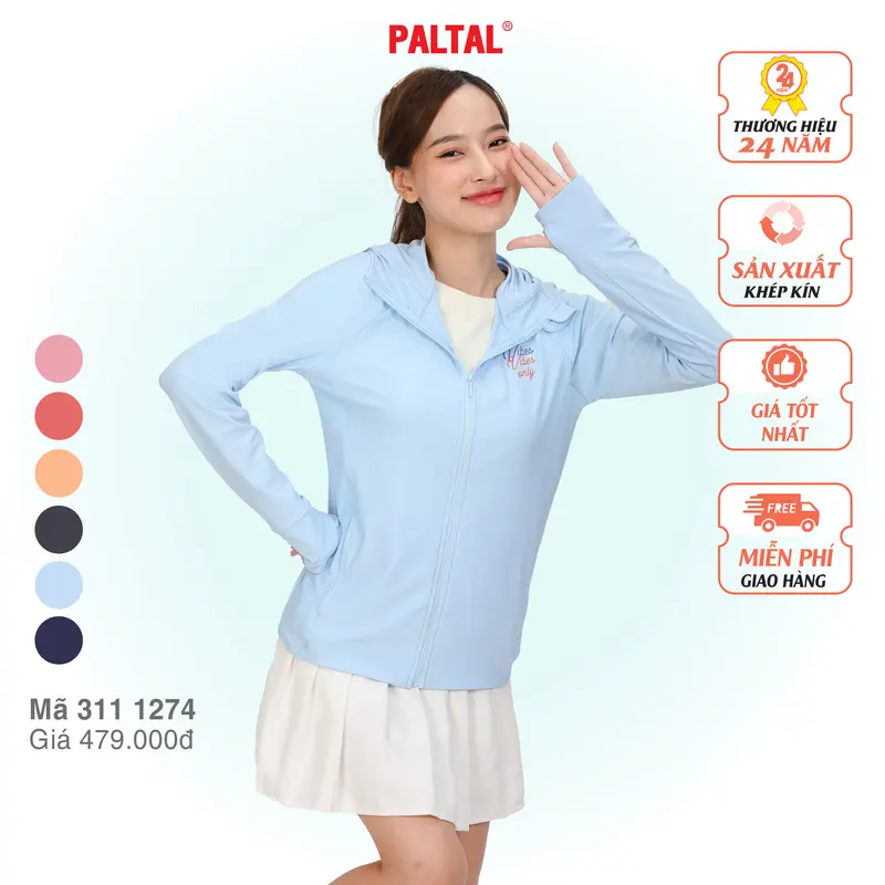 Áo khoác nữ PALTAL chống nắng, chống tia UV đến 99% chất Poly cát mỏng nhẹ  - Thương hiệu hơn 24 năm - Mã 311p 1274 0