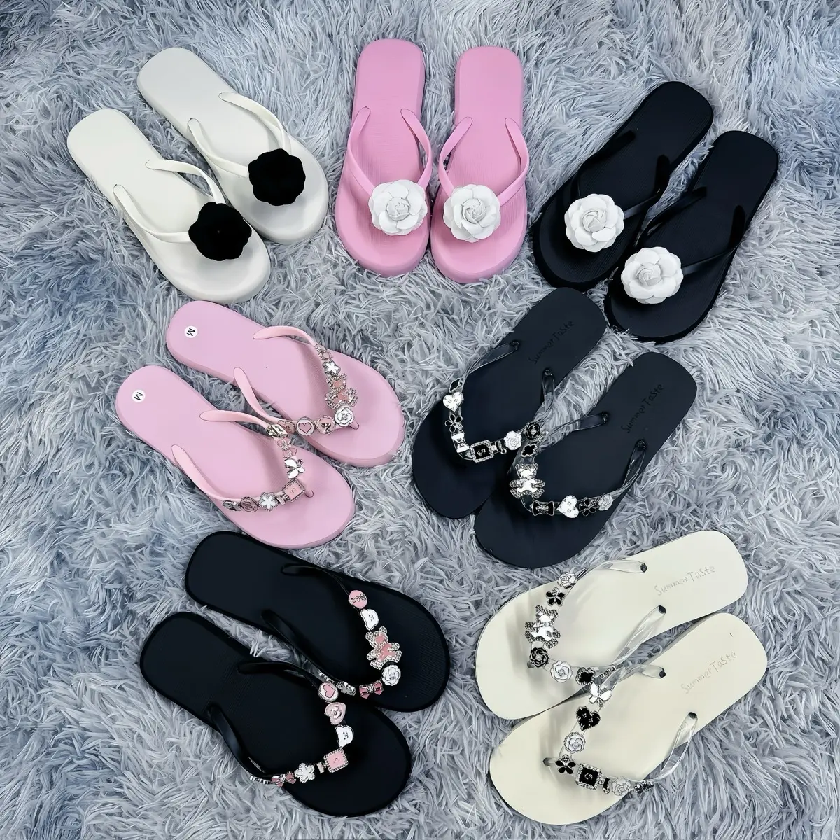 DÉP KẸP SANG CHẢNH 2025 ( CHARM & HOA TRÀ ) - DÉP NỮ - DéP Shoes Women - Xỏ ngón gót 2 dep kieu hot đi biển vip có đính xinhlung xinh déplê giay depsieuben tông mềm