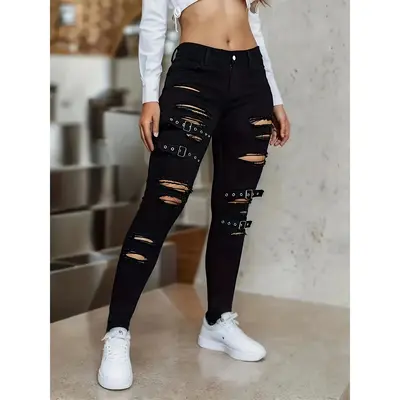 Cute black ripped jeans best sale