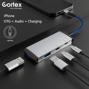 Cortex Power - MH317 iPhone OTG HUB Lightning Adapter 4in1 TypeC/USB3.0/Lightning Tipe C mic wireless