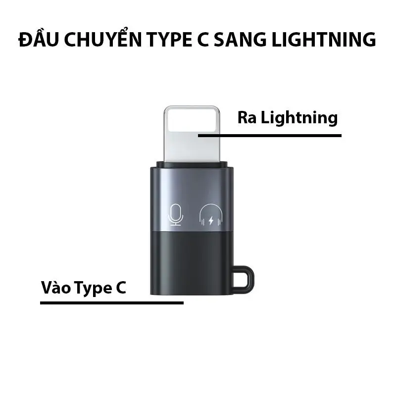 Đầu chuyển đổi Type C sang lightning và micro usb dùng cho mic không dây Usb OTG Phone Phụ Kiện micrô không dây có 7