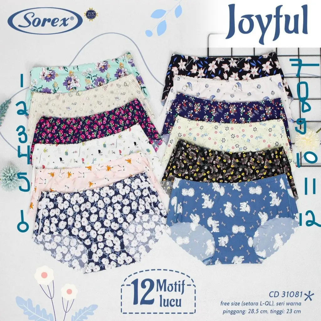 Cd Sorex Seamless Motif 31081 - 31186 Super Soft 3pcs dan 6pcs | Celana Dalam Wanita Rajut Murah