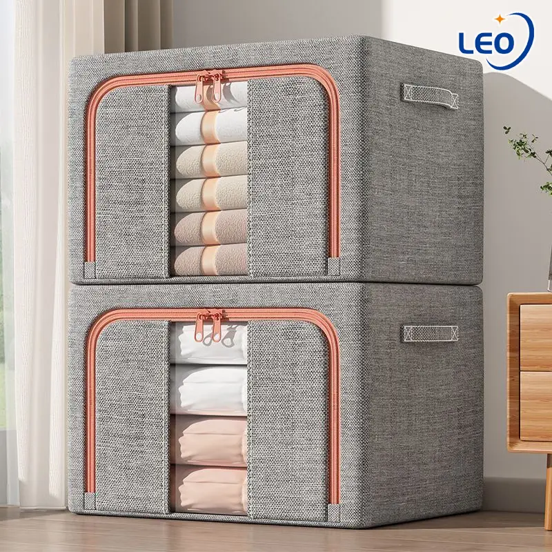 túi đựng quần áo gấp gọn Khung Thép 100L hộp đựng đồ đa năng Hộp Đựng Quần Áo Chăn Màn Cao Cấp Loại To Tiện Lợi hộp Vải contton túi  đựng  đồ  quần  áo  nhỏ  gọn
