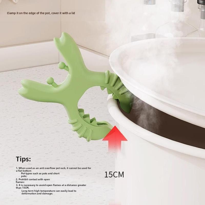 Product Introduction of New Utensil Rest Pot Clip Anti Overflow Scalding Multifunctional Crab Spoon Rest Adjustable Silicone Spoon Pot Pan Holder Kitchen Gadgets 14