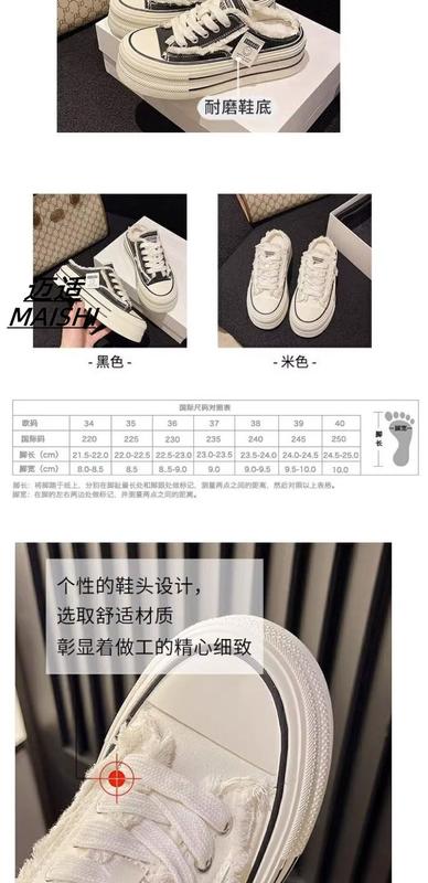 Product Introduction of Canvas Slippers for Women Summer Wear 2023 New Toe Cap Semi Slipper Thick Bottom Casual All-Match Heel-Free Lazy Women's Shoes 3